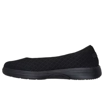 Skechers Women's Arch Fit Inspire Ballet Skimmer Black Vegan Mesh Shoes with Removable Arch Fit Insole and Lightweight ULTRA GO Cushioned Midsole Size 37 - Skechers - Image 4