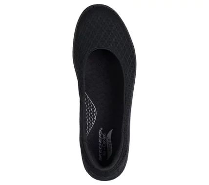 Skechers Women's Arch Fit Inspire Ballet Skimmer Black Vegan Mesh Shoes with Removable Arch Fit Insole and Lightweight ULTRA GO Cushioned Midsole Size 37 - Skechers - Image 5