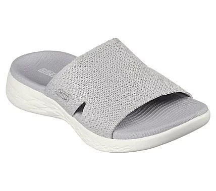 Skechers Women's On The GO 600 Adore Slide Sandals Grey Size 36 Featuring Stretch Fit Mesh Upper, Contoured Goga Mat Footbed & 5GEN Cushioning for Ultimate Comfort & Style - Skechers - Image 2