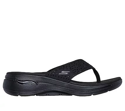 Skechers Women's Go Walk Arch Fit Sandal with Dazzle Rhinestone Detail in Black, Featuring Arch Fit Support, Ultra Go Cushioning, and Size 37 for Women's Footwear - Skechers - Image 2