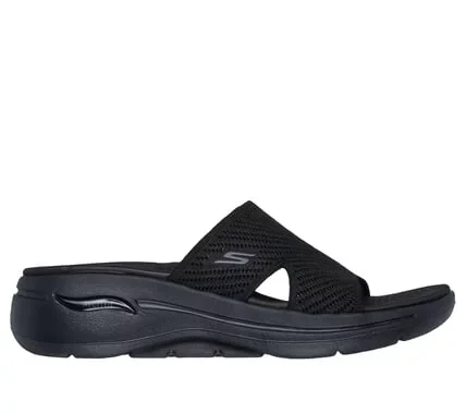 Skechers Women's GO Walk Arch Fit Allure Sandals Black Size 37 Featuring Arch Support and ULTRA GO Cushioning for All Day Comfort Perfect for Summer Walks and Outdoor Activities