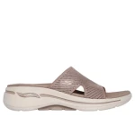 Skechers Women's GO Walk Arch Fit Allure Sandals Taupe Size 37 Featuring Arch Fit Technology and ULTRA GO Cushioning for All Day Comfort and Support, Perfect for Summer Days - Skechers