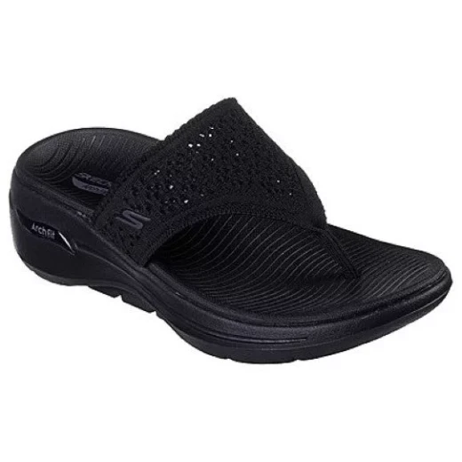 Skechers Women's Go Walk Arch Fit Sandal Black 36 Supportive Comfort Goga Mat Footbed - Skechers - Image 2
