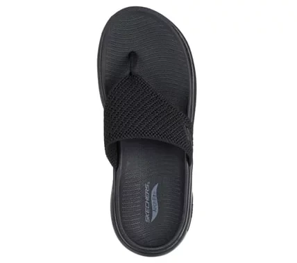 Skechers Women's GO WALK Arch Fit 2.0 Carrie Sandal Featuring Arch Fit Technology Quick Dry Knit Strap Upper Contoured Goga Mat Footbed ULTRA GO Cushioning Black Size 39 - Skechers - Image 4