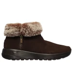 Skechers Women's On-the-GO Joy Savvy Bootie Chocolate 37.5 Suede Faux Fur Trim Air-Cooled Goga Mat Insole - Skechers