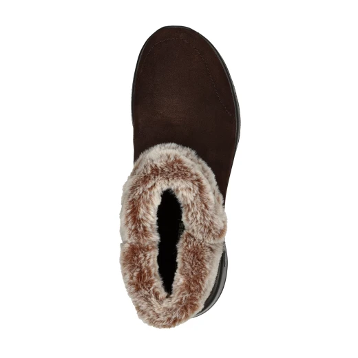 Skechers Women's On-the-GO Joy Savvy Bootie Chocolate 37.5 Suede Faux Fur Trim Air-Cooled Goga Mat Insole - Skechers - Image 3