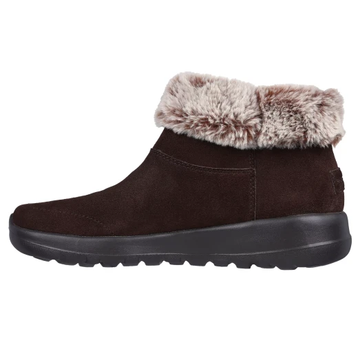 Skechers Women's On-the-GO Joy Savvy Bootie Chocolate 37.5 Suede Faux Fur Trim Air-Cooled Goga Mat Insole - Skechers - Image 5