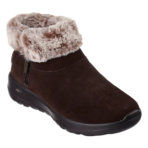 Skechers Women's On-the-GO Joy Savvy Bootie Chocolate 37.5 Suede Faux Fur Trim Air-Cooled Goga Mat Insole - Skechers - Image 6