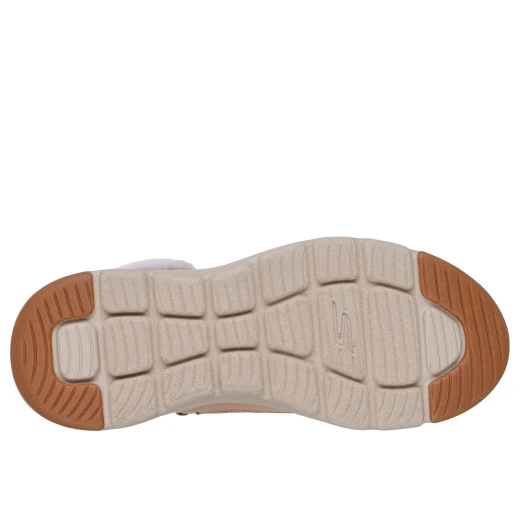 حذاء سكيتشرز النسائي On-the-GO Glacial Ultra Mountain Muse مقاس 36 بلون تان مع حماية 3M Scotchgard، حواف من الفرو الصناعي، نعل داخلي Air-Cooled Goga Mat، وتوسيد ULTRA GO - سكيتشرز - Image 6