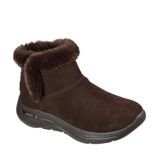 Skechers Women's GO WALK Arch Fit Cherish Boots Chocolate Suede Faux Fur Lined for Comfort and Warmth Size 38 Ideal for Cold Weather Walking - Skechers - Image 3