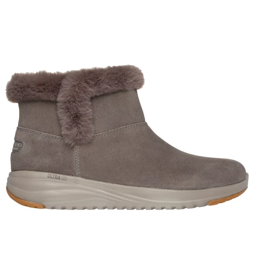 Skechers Women's On The Go Stellar Cozy Step Boots Taupe Size 36 Featuring Air Cooled Goga Mat Technology Waterproof Design Faux Fur Trim for Winter Comfort and Style - Skechers - Image 2