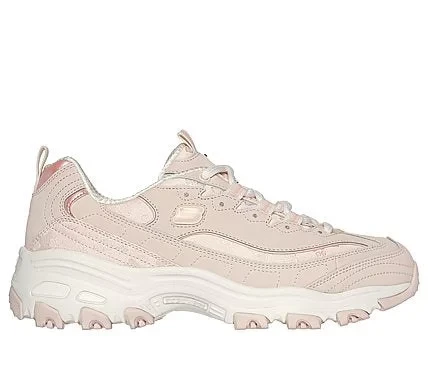 Skechers Women's D'Lites Biggest Fan Sneakers Rose 40 US Size Lace Up Trubuck Leather Mesh Upper Air Cooled Memory Foam Insole Comfortable Fashion Style Casual Shoes 150038 ROS