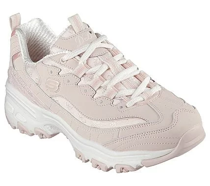 Skechers Women's D'Lites Biggest Fan Sneakers Rose 40 US Size Lace Up Trubuck Leather Mesh Upper Air Cooled Memory Foam Insole Comfortable Fashion Style Casual Shoes 150038 ROS - Skechers - Image 4