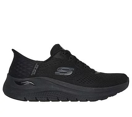 Skechers Women's Arch Fit 2.0 Easy Chic Slip On Shoes with Heel Pillow, Engineered Mesh Upper, Removable Arch Fit Insoles, Supportive Comfort, Black/White, Size 40 - Skechers - Image 3