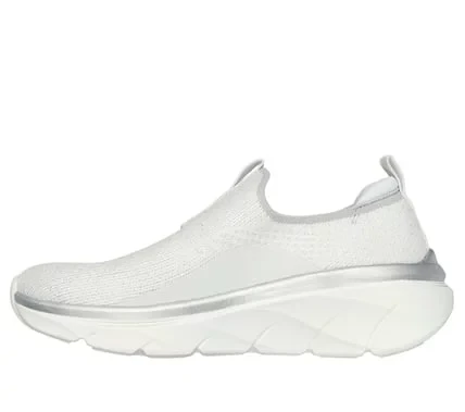 Skechers Women's D'Lux Walker 2.0 Sparkle Forever Athletic Shoes White with Stretch Fit Engineered Knit Upper and Air Cooled Memory Foam Insole Size 38.5 for Comfortable Long Walks - Skechers - Image 5