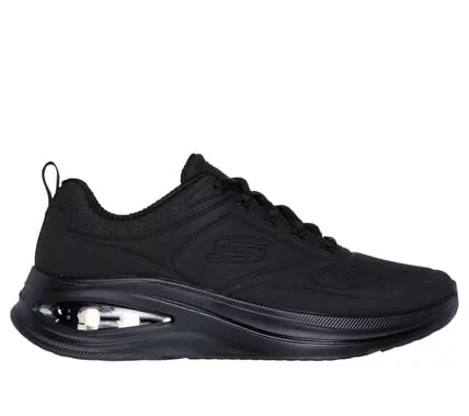 Skechers Women's Skech Air Meta Extraordinaire Athletic Shoes Black Size 40 with Air-Cooled Memory Foam Insole and Duraleather Upper for Everyday Comfort and Flexible Traction