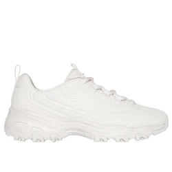 Skechers Women's D'Lites Good Neutral Lace Up Sneakers Off White Color Featuring Air Cooled Memory Foam Insole Comfortable Stylish Shoes Size 40 For Women