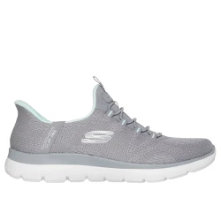 Skechers Women's Summits Dream Chaser Slip On Gray Mint 37 US Size, Hands Free Slip-ins Technology, Air Cooled Memory Foam Insole for All Day Comfort, Engineered Mesh Upper