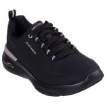 Skechers Women's Skech Air Dynamight 2.0 Athletic Sneakers Black with Engineered Mesh Upper, Memory Foam Insole, and Cushioned Midsole Size 37.5. Vegan Lace Up Comfort and Style. - Skechers