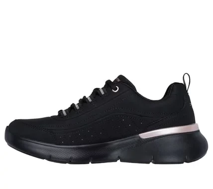 Skechers Women's Skech Air Dynamight 2.0 Athletic Sneakers Black with Engineered Mesh Upper, Memory Foam Insole, and Cushioned Midsole Size 37.5. Vegan Lace Up Comfort and Style. - Skechers - Image 4