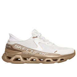 Skechers Women's Glide-Step Altus Slip-on Starlight Shine Athletic Shoes with Air-Cooled Memory Foam and Metallic 37/White