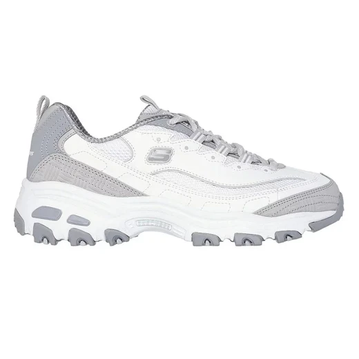 حذاء سكيتشرز ديلايتس ريترو ريوايند نسائي أبيض مقاس 38 شبكي وجلدي صناعي برباط مع نعل داخلي من إسفنج ميموري فوم مبرد بالهواء - سكيتشرز - Image 2