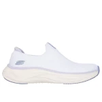 Skechers Women's Skech Cloud Slip On Sneakers, White Color, Engineered Stretch Knit Upper, Stretch Fit Design, Air Cooled Memory Foam Insole, Flexible Traction Outsole, Size 38 - Skechers