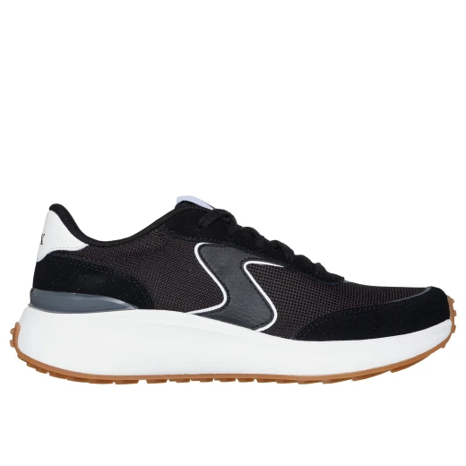 حذاء رياضي Skechers Blvd Retro Revival نسائي أسود مقاس 39 يتميز بنعل داخلي من إسفنج ميموري فوم مبرد بالهواء شبكة مريحة وتراكبات جلد سويدي تصميم كلاسيكي أنيق - سكيتشرز - Image 2