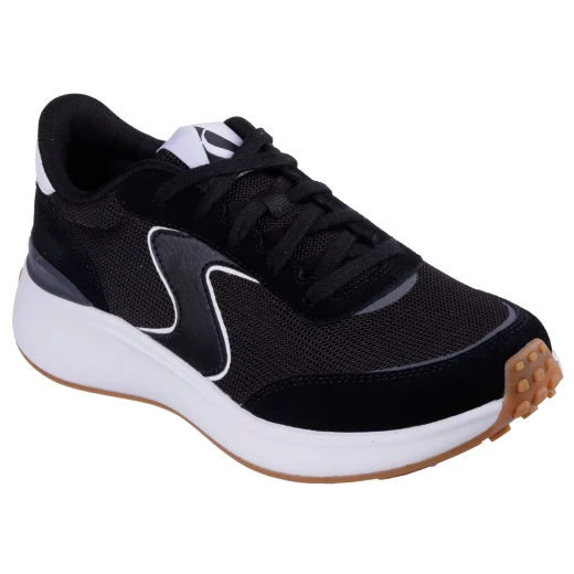 حذاء رياضي Skechers Blvd Retro Revival نسائي أسود مقاس 39 يتميز بنعل داخلي من إسفنج ميموري فوم مبرد بالهواء شبكة مريحة وتراكبات جلد سويدي تصميم كلاسيكي أنيق - سكيتشرز - Image 3