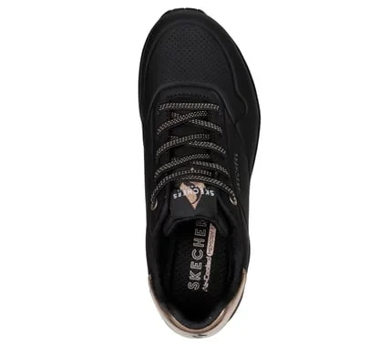 Skechers Women's Uno Shimmer Away Slip On Fashion Sneaker with Metallic Trim, Air-Cooled Memory Foam Insole, and Skech Air Midsole Size 40 Black - Skechers - Image 4