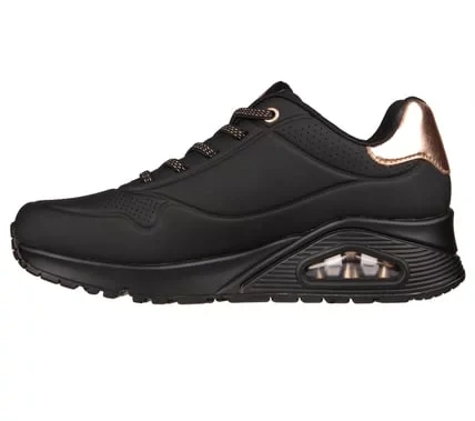 Skechers Women's Uno Shimmer Away Slip On Fashion Sneaker with Metallic Trim, Air-Cooled Memory Foam Insole, and Skech Air Midsole Size 40 Black - Skechers - Image 5