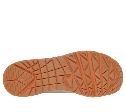 Skechers Women's Uno Shimmer Away Slip On Fashion Sneaker Nude Metallic Trim Stretch Laces Air Cooled Memory Foam Insole Size 40 - Skechers - Image 6