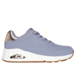 Skechers Street Women's Uno Shimmer Away Fashion Sneaker with Metallic Trim, Air-Cooled Memory Foam Insole, and Skech-Air Midsole - Size 40 - Skechers