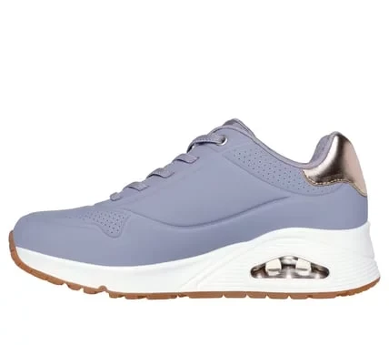 Skechers Street Women's Uno Shimmer Away Fashion Sneaker with Metallic Trim, Stretch Laces, Air-Cooled Memory Foam Insole, and Skech-Air Visible Air-Cushioned Midsole, Size 37 - Skechers - Image 5