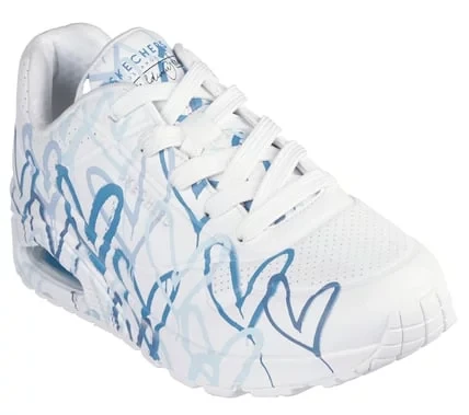 Skechers x JGoldcrown Women's Uno Spread the Love Sneakers White/Blue 37 with Air-Cooled Memory Foam and Skech-Air Midsole - Skechers - Image 4