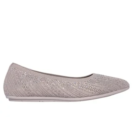 Skechers Women's Cleo 2.0 Glitzy Daze Slip On Shoes Taupe Size 37 Featuring Sparkle Knit Upper, Rhinestone Embellishments, Air Cooled Memory Foam Insole, and Eco Friendly Design - Skechers - Image 2