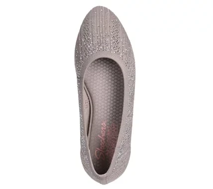 Skechers Women's Cleo 2.0 Glitzy Daze Slip On Shoes Taupe Size 37 Featuring Sparkle Knit Upper, Rhinestone Embellishments, Air Cooled Memory Foam Insole, and Eco Friendly Design - Skechers - Image 4