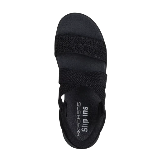 Skechers Women's Arya Very Demure Hands Free Slip Ins Black Vegan Sandal Featuring Stretch Cross Strap Design and Luxe Foam Comfort Insole for Women Size 36 - Skechers - Image 4