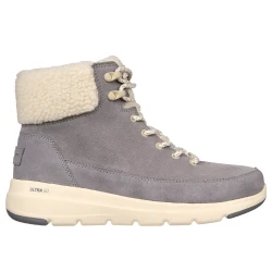 Skechers Women's Glacial Ultra Woodlands Cold Weather Boots with Sherpa Lining, Air-Cooled Goga Mat Insole, and Lightweight Ultra Go Cushioning, Size 39, Grey Color
