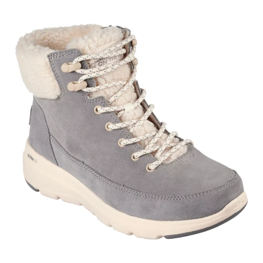 Skechers Women's Glacial Ultra Woodlands Cold Weather Boots with Sherpa Lining, Air-Cooled Goga Mat Insole, and Lightweight Ultra Go Cushioning, Size 39, Grey Color - Skechers - Image 6