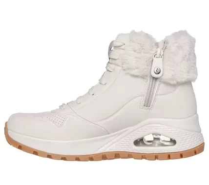 Skechers Street UNO Rugged Galactic Heights Women's Fashion Sneaker Boot with Faux Fur Trim and Air Cushioned Midsole Size 37.5 Off White - Skechers - Image 10