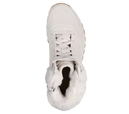 Skechers Street UNO Rugged Galactic Heights Women's Fashion Sneaker Boot with Faux Fur Trim and Air Cushioned Midsole Size 37.5 Off White - Skechers - Image 11