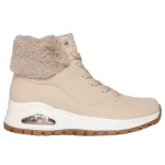 Skechers Street UNO Rugged Galactic Heights Women's Fashion Sneaker Boot with Faux Fur Trim and Air Cushioned Midsole Size 37.5 Off White - Skechers