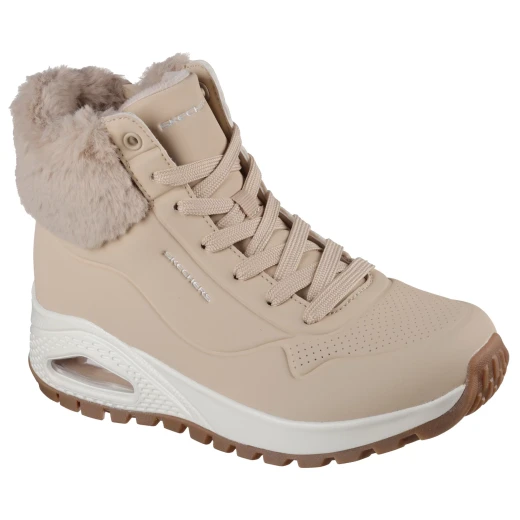 Skechers Street UNO Rugged Galactic Heights Women's Fashion Sneaker Boot with Faux Fur Trim and Air Cushioned Midsole Size 37.5 Off White - Skechers - Image 3