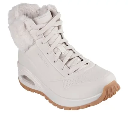 Skechers Street UNO Rugged Galactic Heights Women's Fashion Sneaker Boot with Faux Fur Trim and Air Cushioned Midsole Size 37.5 Off White - Skechers - Image 8