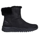 Skechers Women's Escape Plan Cozy Collab Ankle Boot 37.5 Black Water Repellent Synthetic Microleather with Faux Fur Trim and Air Cooled Memory Foam Insole 167413BBK - Skechers