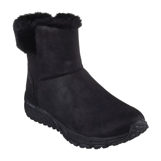 Skechers Women's Escape Plan Cozy Collab Ankle Boot Water Repellent Synthetic Microleather Upper Faux Fur Trim 37 Black Air Cooled Memory Foam Insole - Skechers - Image 6