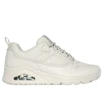 Skechers Women's Uno Easy Air Off White Slip On Sneakers with Hands Free Slip Ins Technology Featuring Air Cooled Memory Foam Insole and Skech Air Midsole Size 40 - Skechers