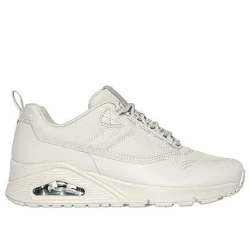 Skechers Women's Uno Easy Air Off White Slip On Sneakers with Hands Free Slip Ins Technology Featuring Air Cooled Memory Foam Insole and Skech Air Midsole Size 40