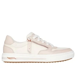 Skechers Women's Arch Fit Arcade Meet Ya There Sneakers Off White Canvas Upper No Tie Fit Design Removable Arch Fit Insole Lightweight Cushioned Midsole Size 40